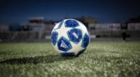 white blue soccer ball on green grass field during daytime
