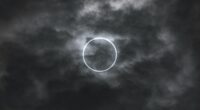 moon covered with grey clouds