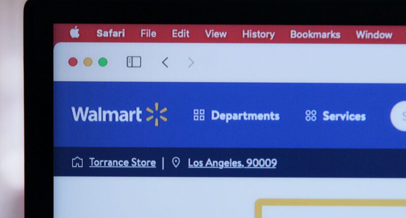 a computer screen with the walmart logo on it