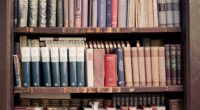 brown wooden shelf filled with books