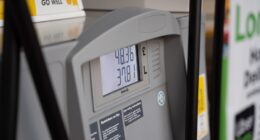 a close up of a gas pump at a gas station