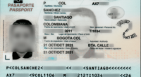 Página de datos del pasaporte colombiano (versión 15-07-2018)