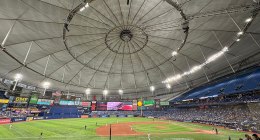 Vista del Tropicana Field de St. Petersburg, sede del juego 5 de la Serie Mundial