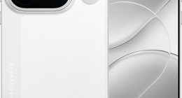 Render del OPPO Find X10 Pro Max en blanco, de frente y de espalda