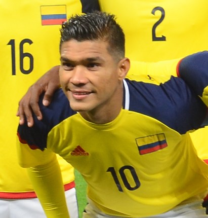 Teófilo Gutiérrez con la camiseta número 10 de la Selección Colombia, en 2016